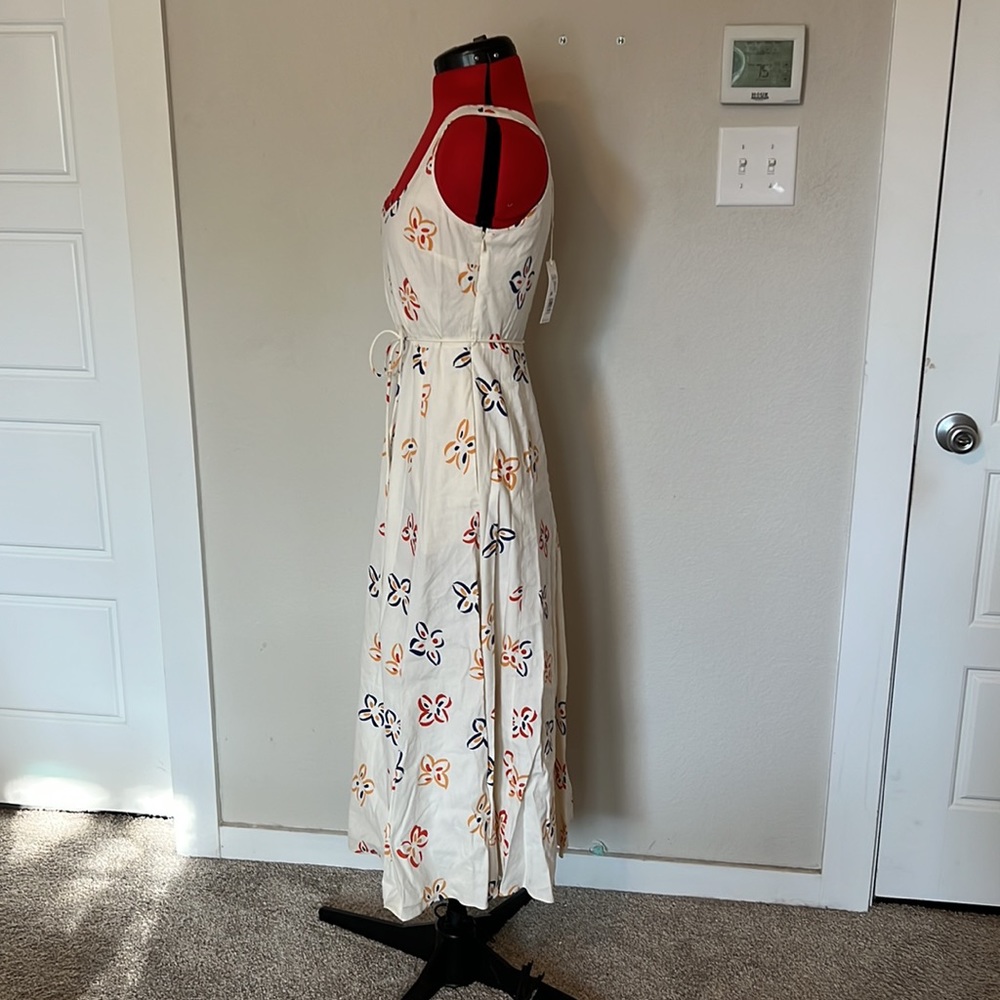 ✨NEW✨ Rebecca Taylor Flame Fleur Linen-Blend Midi-Dress - Size 4 - Picture 7 of 14